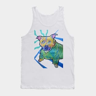 Shiny Staffy - Traditional Art - Metalic Paint. Tank Top